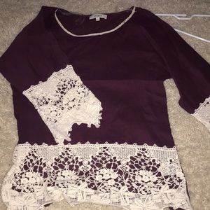 Maroon bell sleeve top